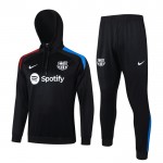 Barcelona Hoodie Training Sweatshirts Viertelreißverschluss 2024-25 Schwarze Barcelona Hoodie Training Sweatshirts Viertelreißverschluss 2024-25 Schwarze